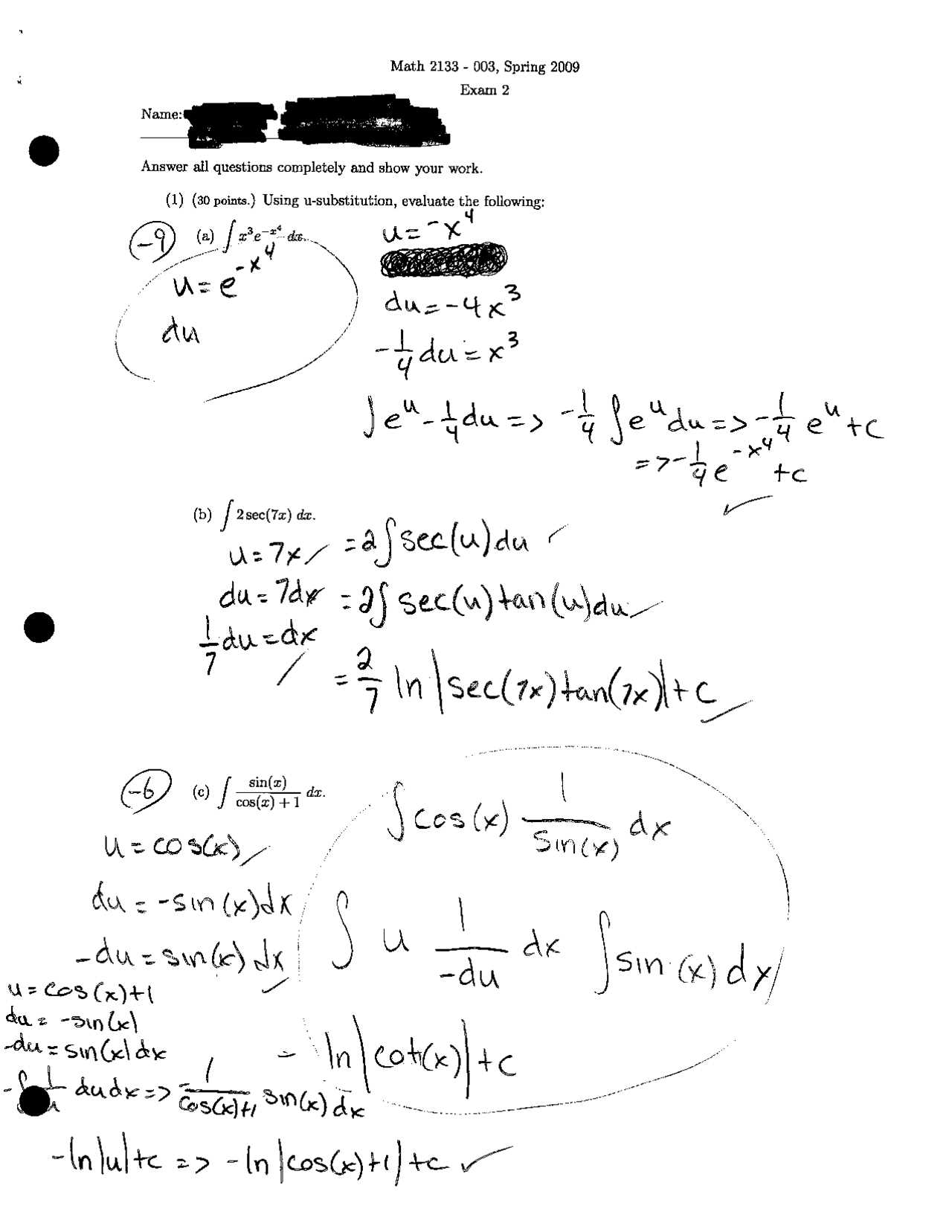 calculus i final exam with answers