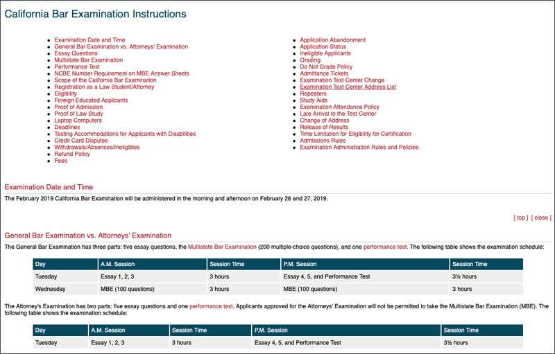 california bar exam answers