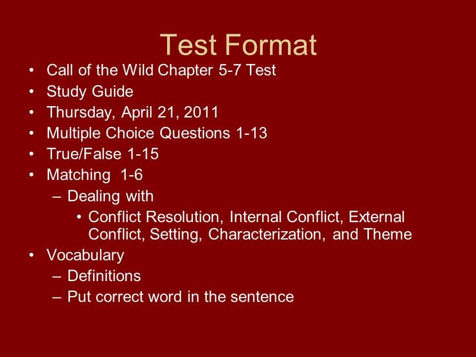 call of the wild study guide answers