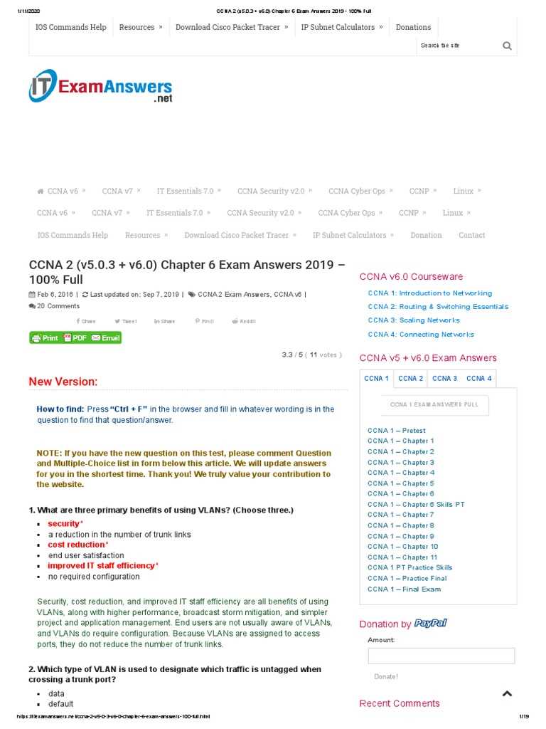 ccna 1 chapter 2 exam answers