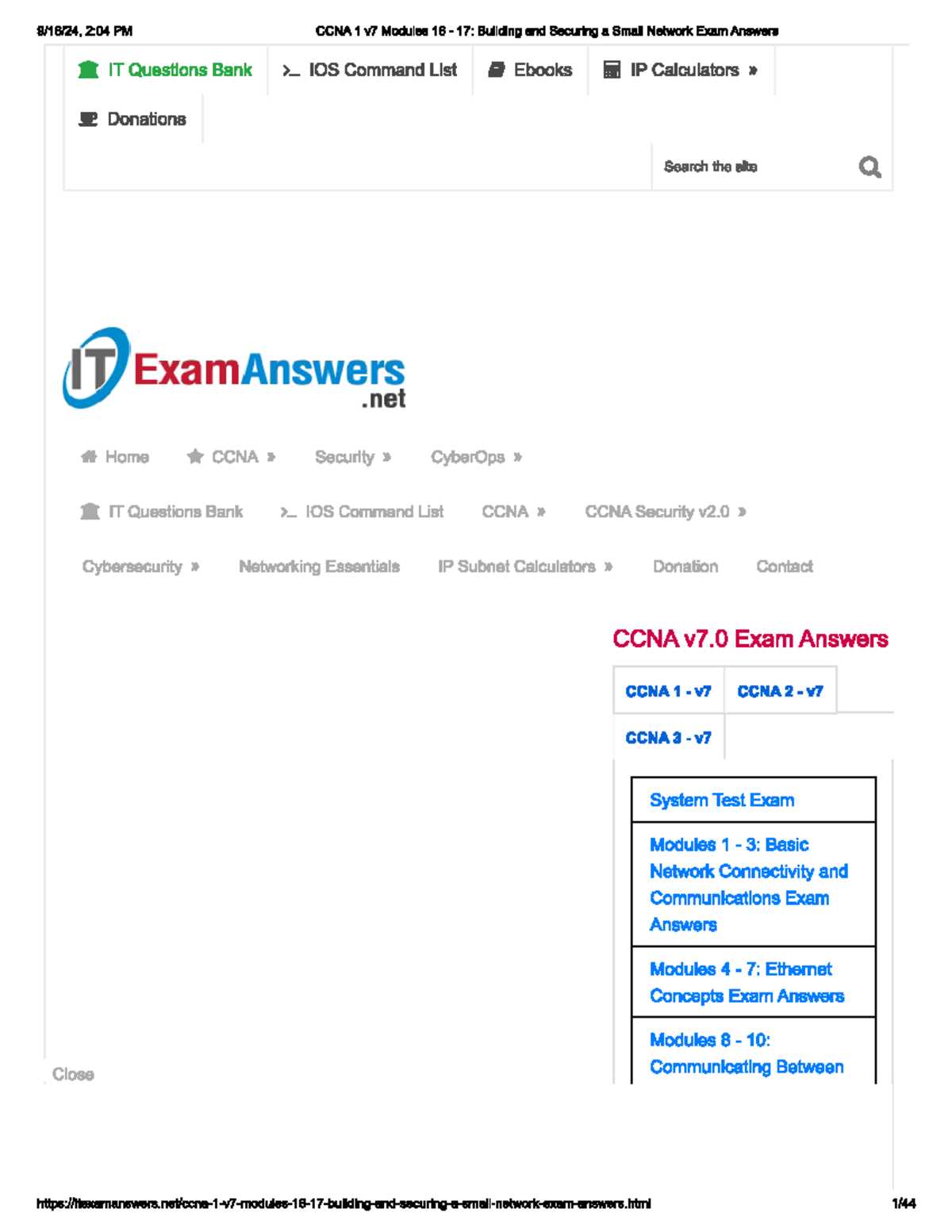 ccna 2 midterm exam answers