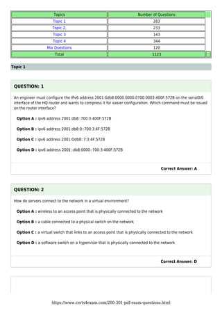 ccna 200 301 exam answers