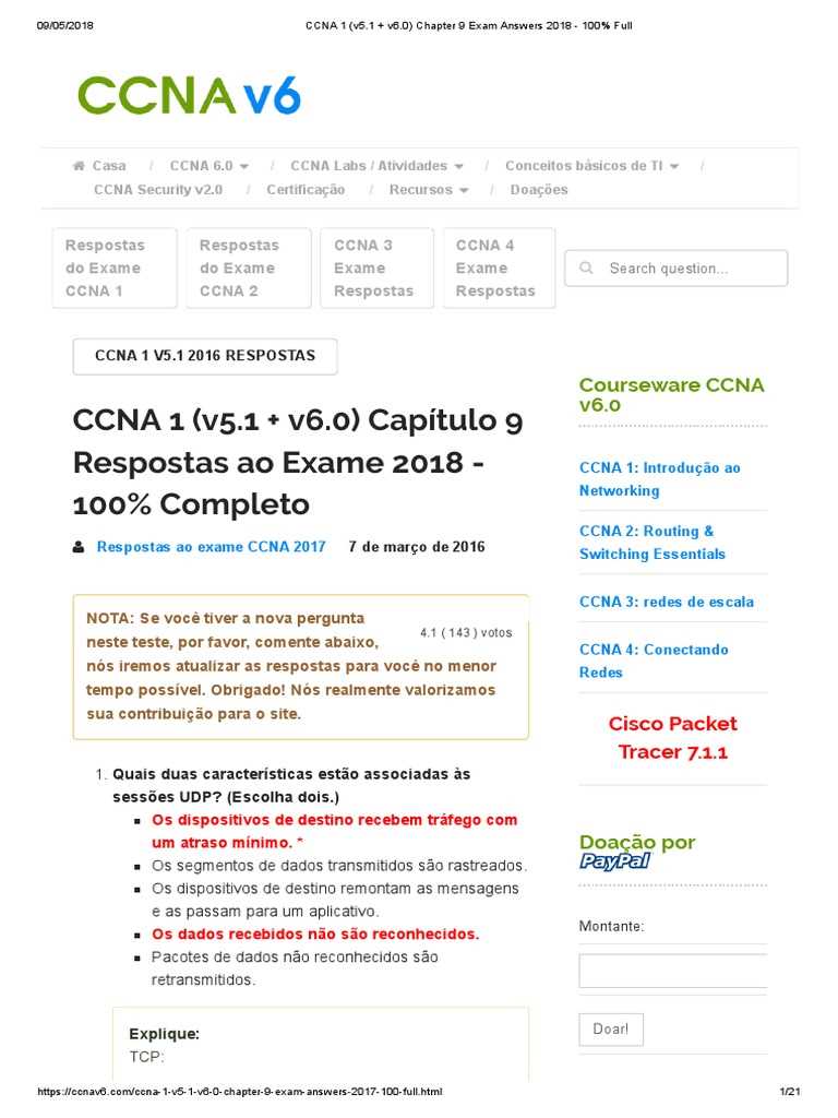 ccna exam answers chapter 9