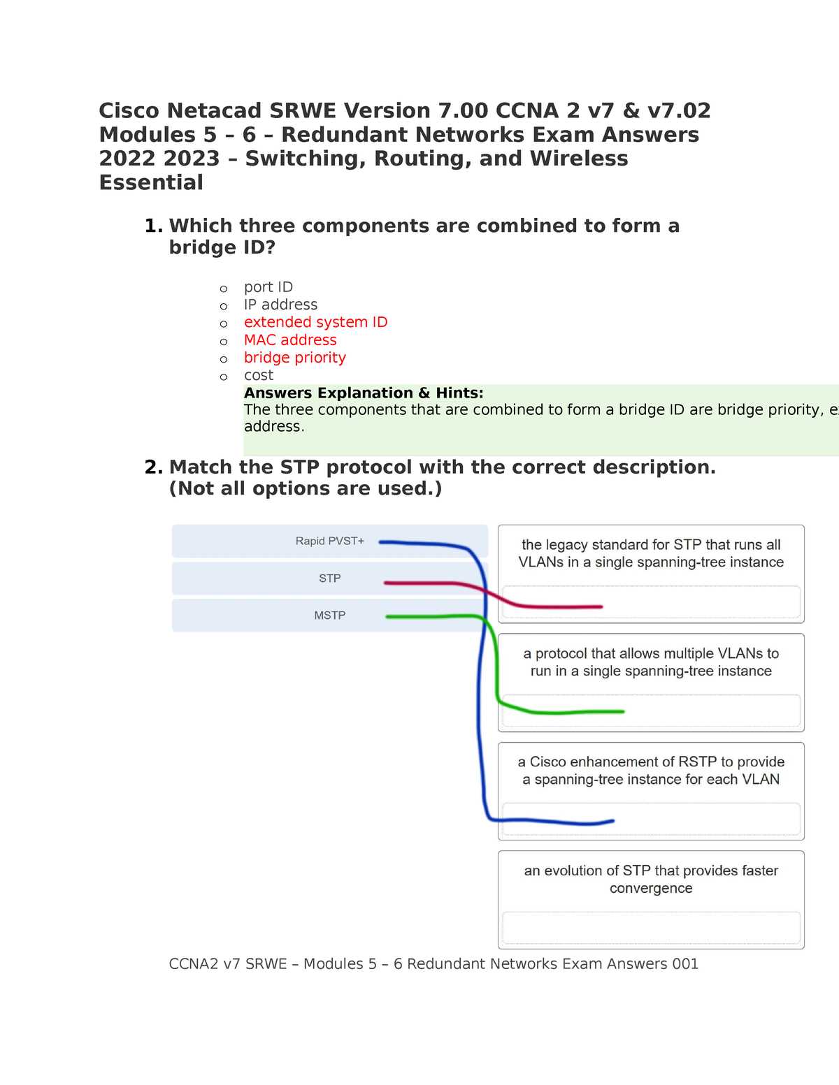 ccna netacad exam answers