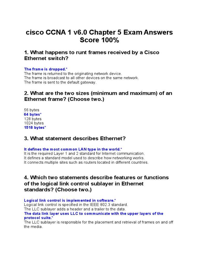 ccna v6 final exam answers