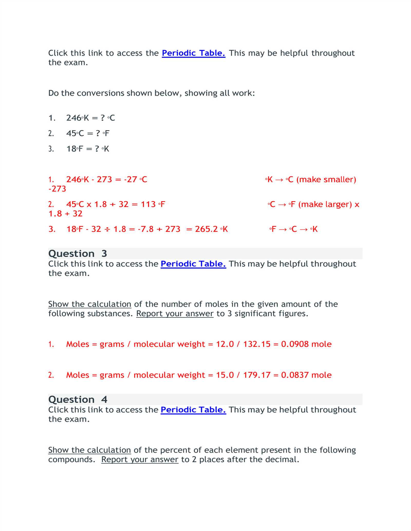 chem 110 practice exams