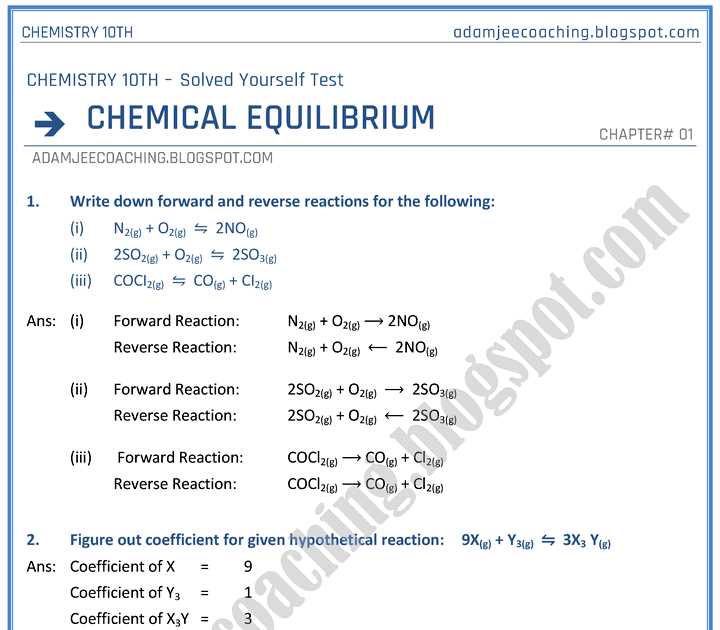 chemistry chapter 10 assessment answers