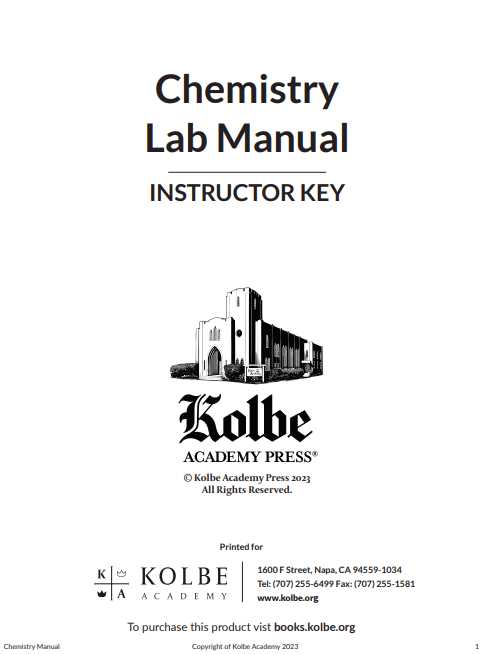 chemistry laboratory manual answer key