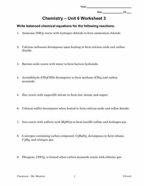 chemistry unit 5 test answers