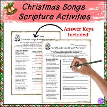 christmas songs worksheet answers