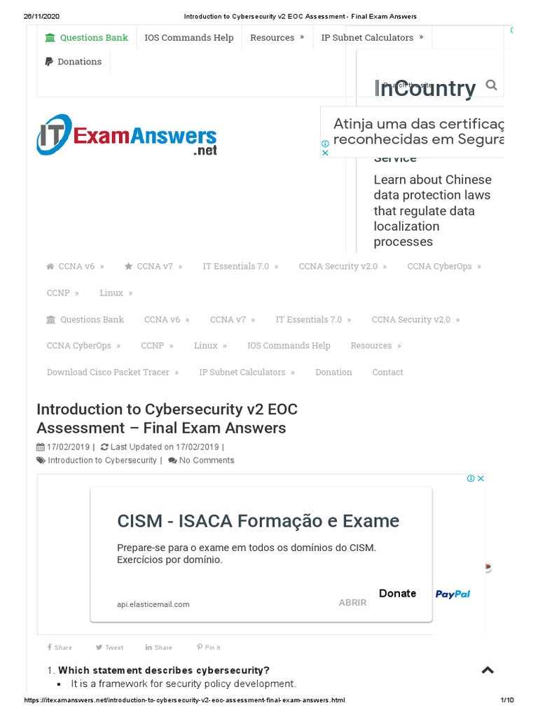 cisco chapter 10 exam answers