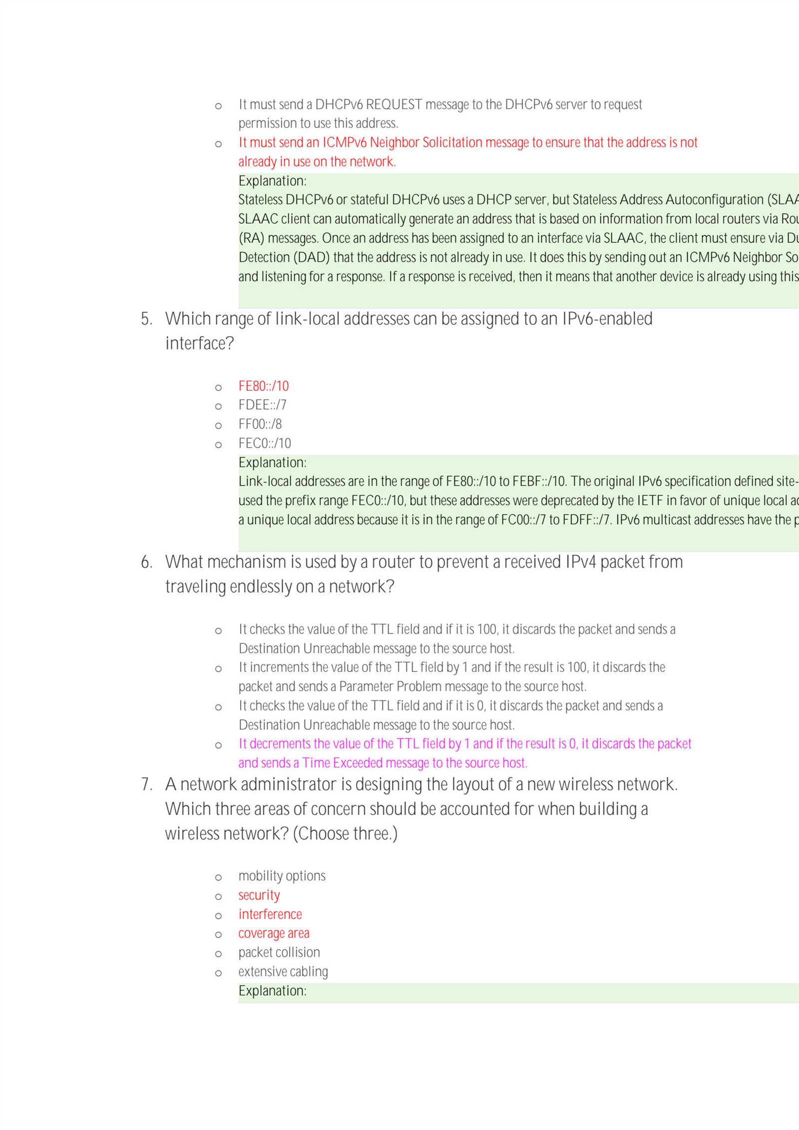 cisco networking academy chapter 3 exam answers