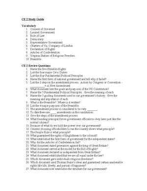 civics end of course exam study guide answers