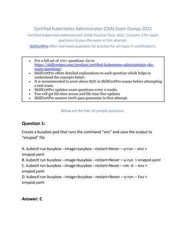 cka exam questions and answers