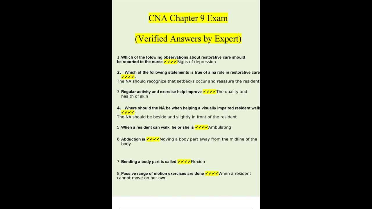 cna chapter 3 exam answers