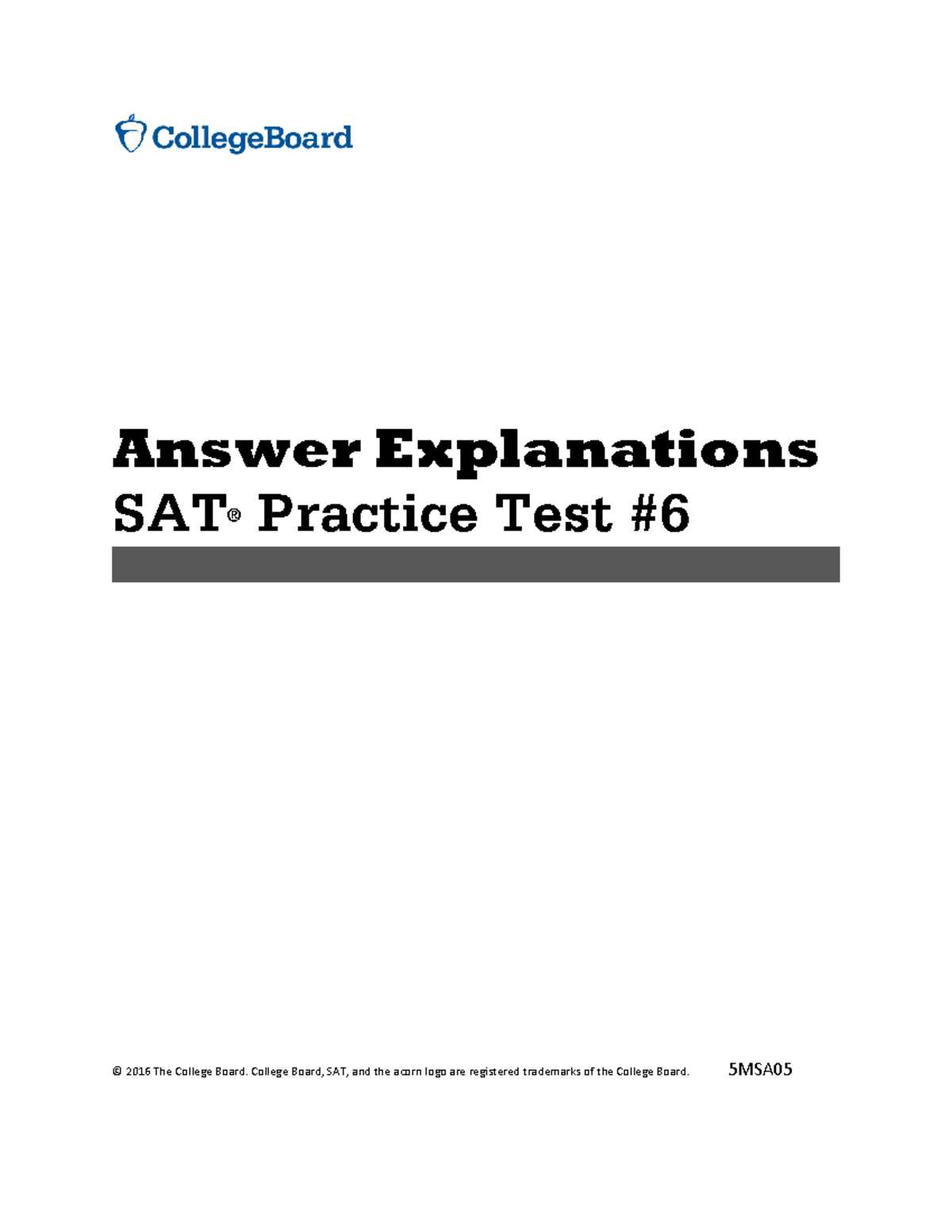 college board sat practice test 6 answers