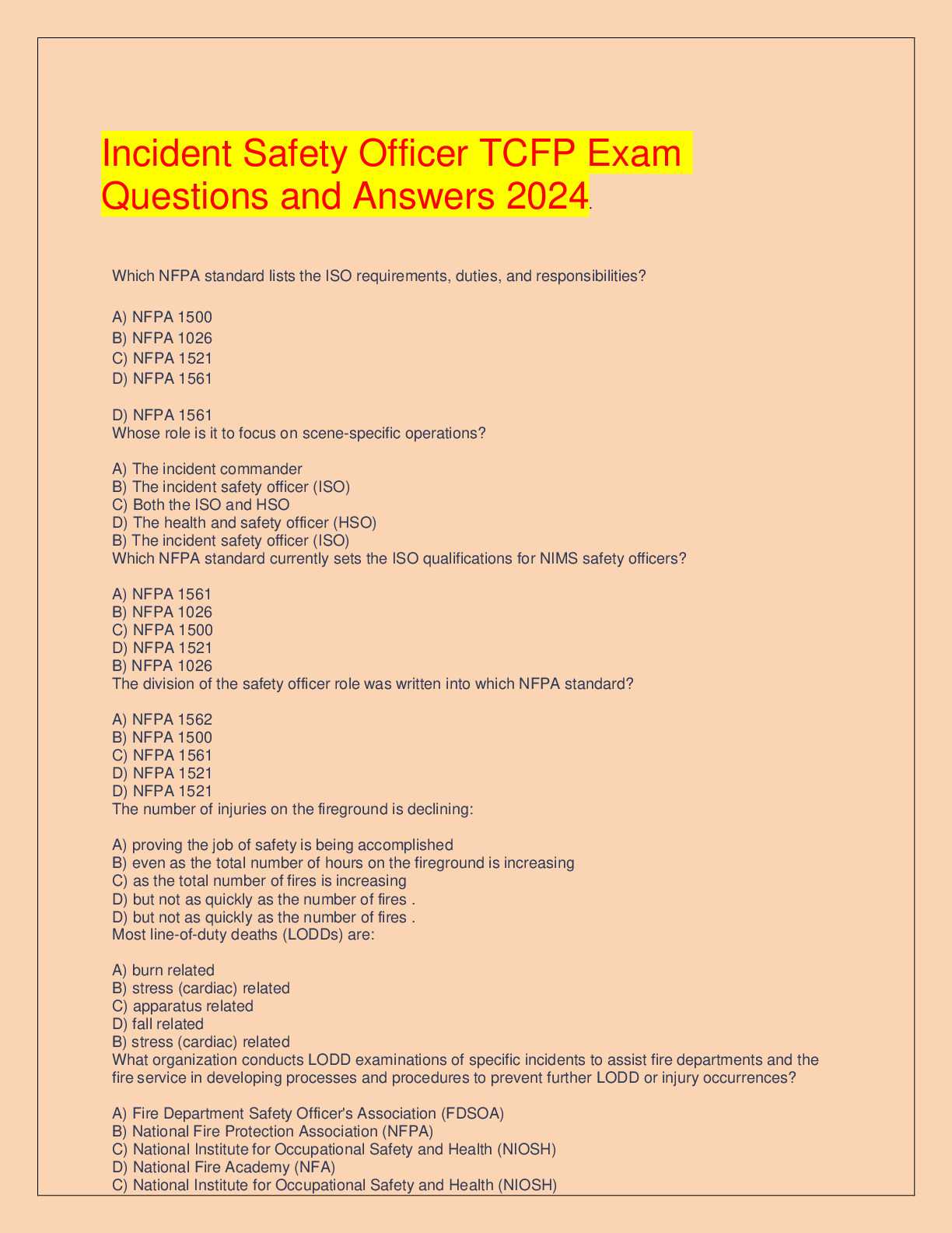 commanders safety course exam answers