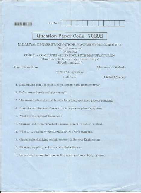 computer aided design exam questions and answers