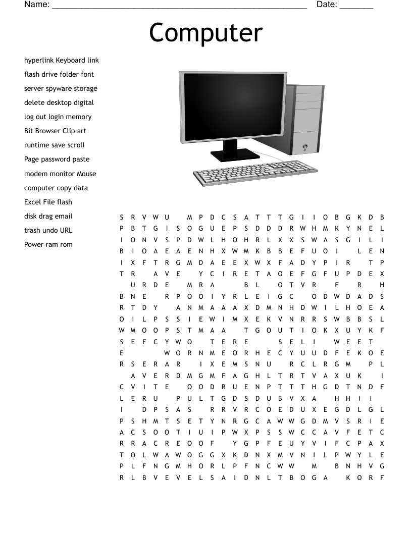 computer terms word search answers