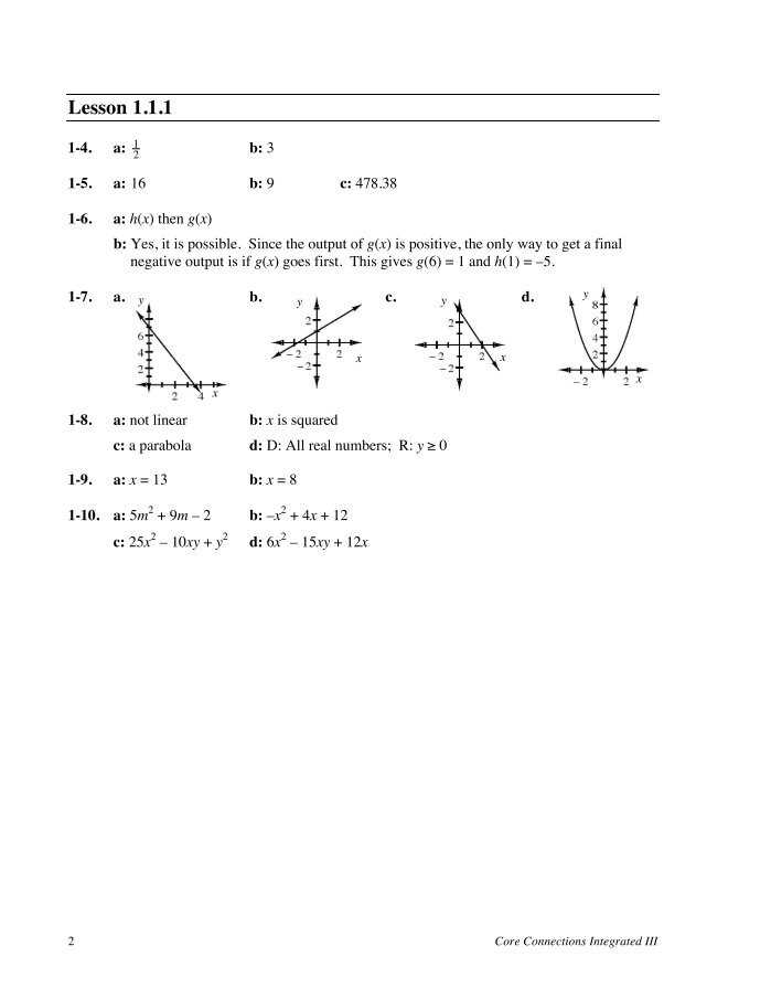 core connections algebra chapter 11 answers