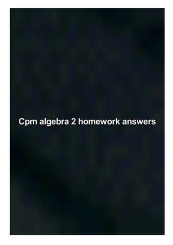 cpm algebra 1 answers