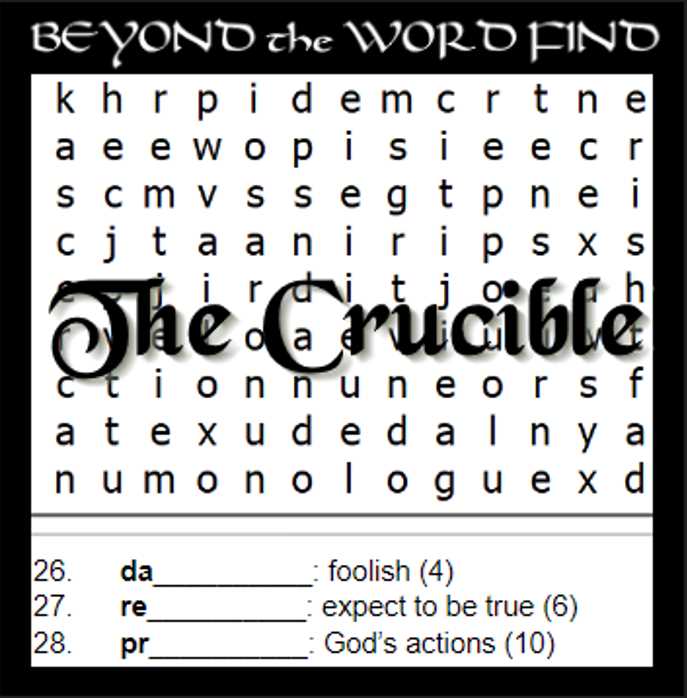 crossword clues the crucible answers