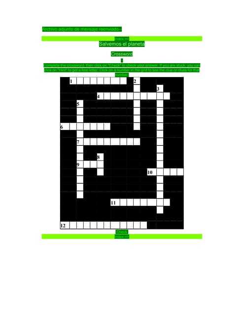 crucigrama crossword puzzle answers