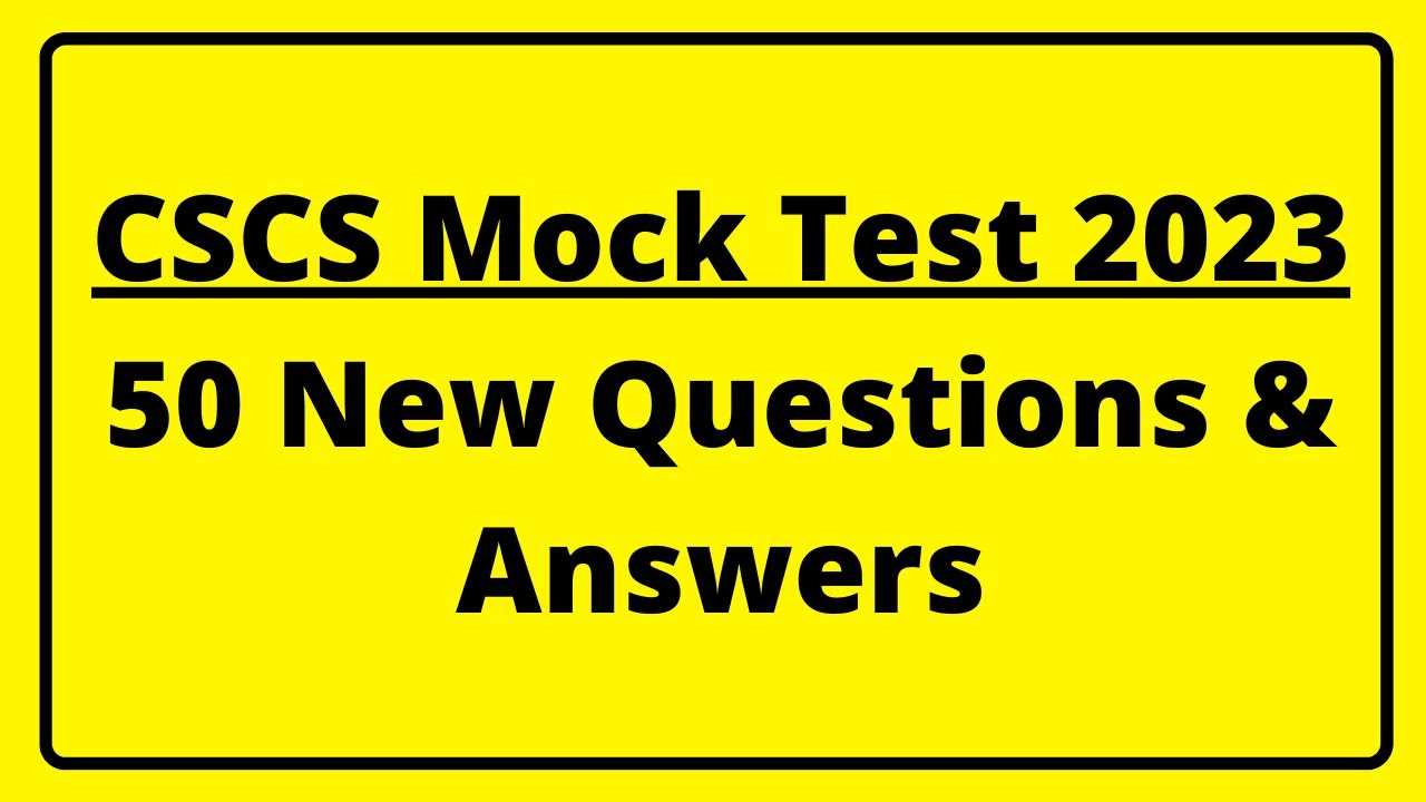 cscs exam questions and answers