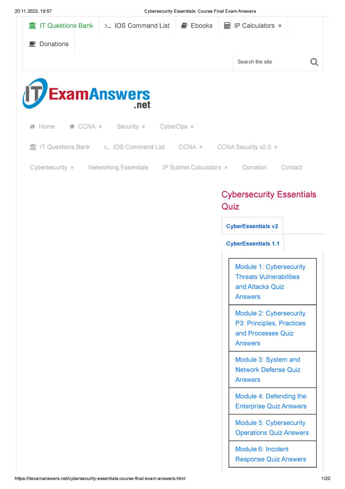 cyber security exam answers