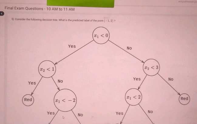 decision tree exam questions and answers