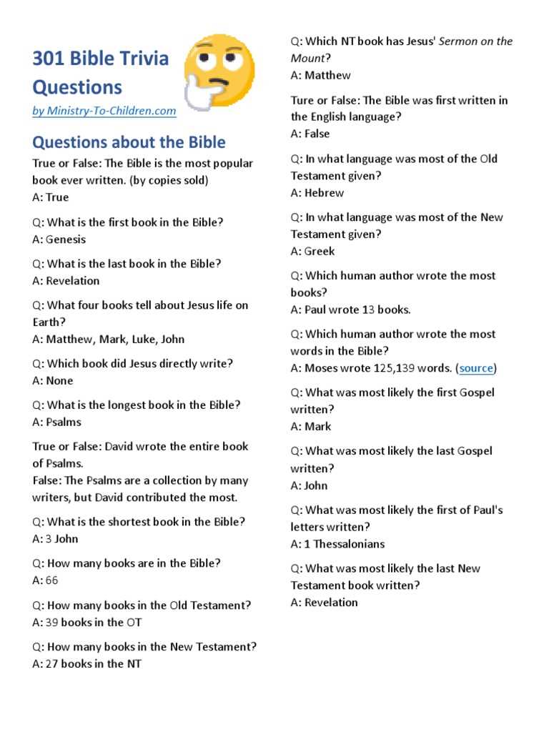 difficult bible trivia questions and answers