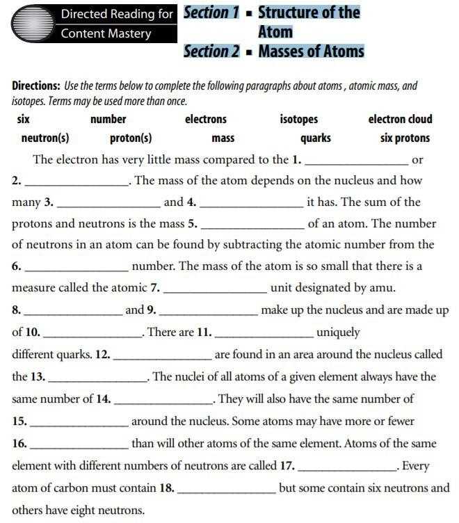 directed reading for content mastery overview motion answer key