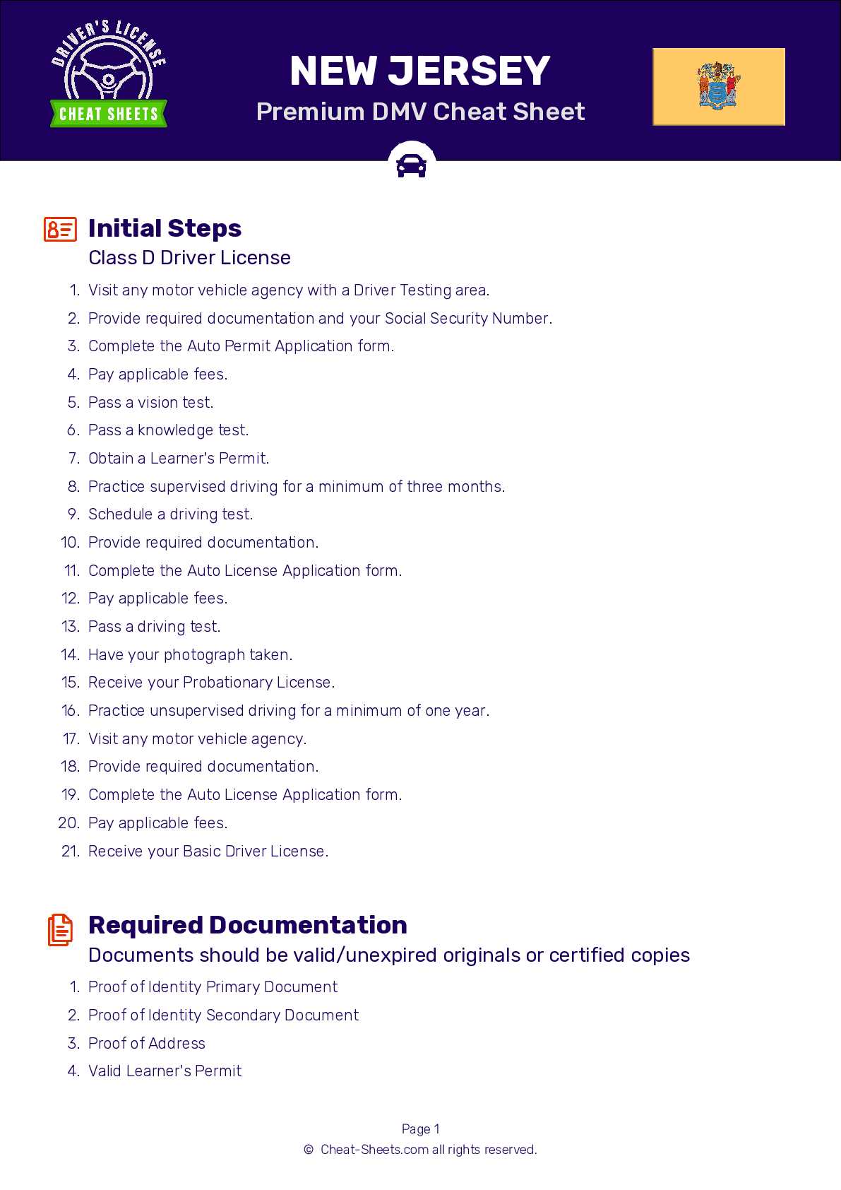 dmv nj permit test answers