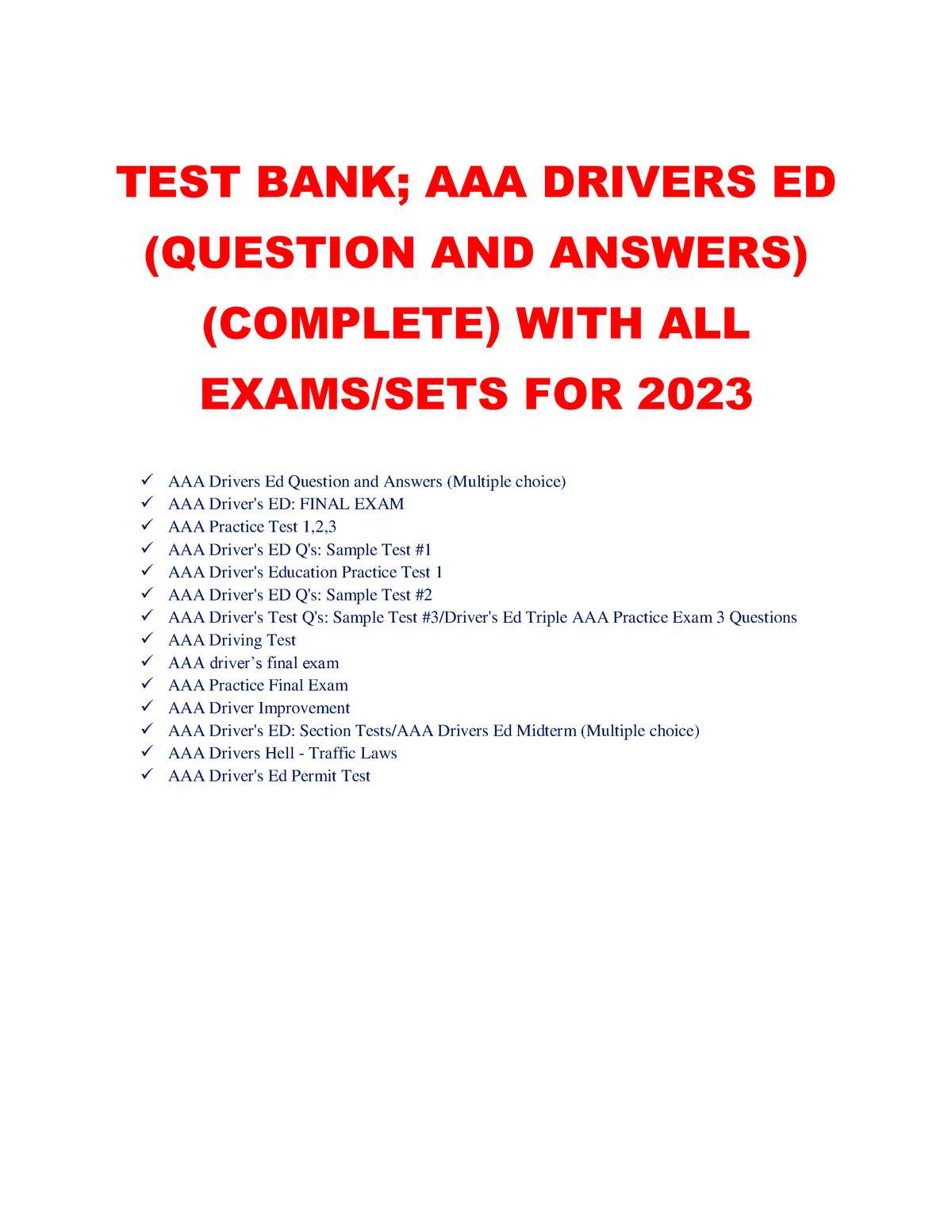 driver improvement final exam answers