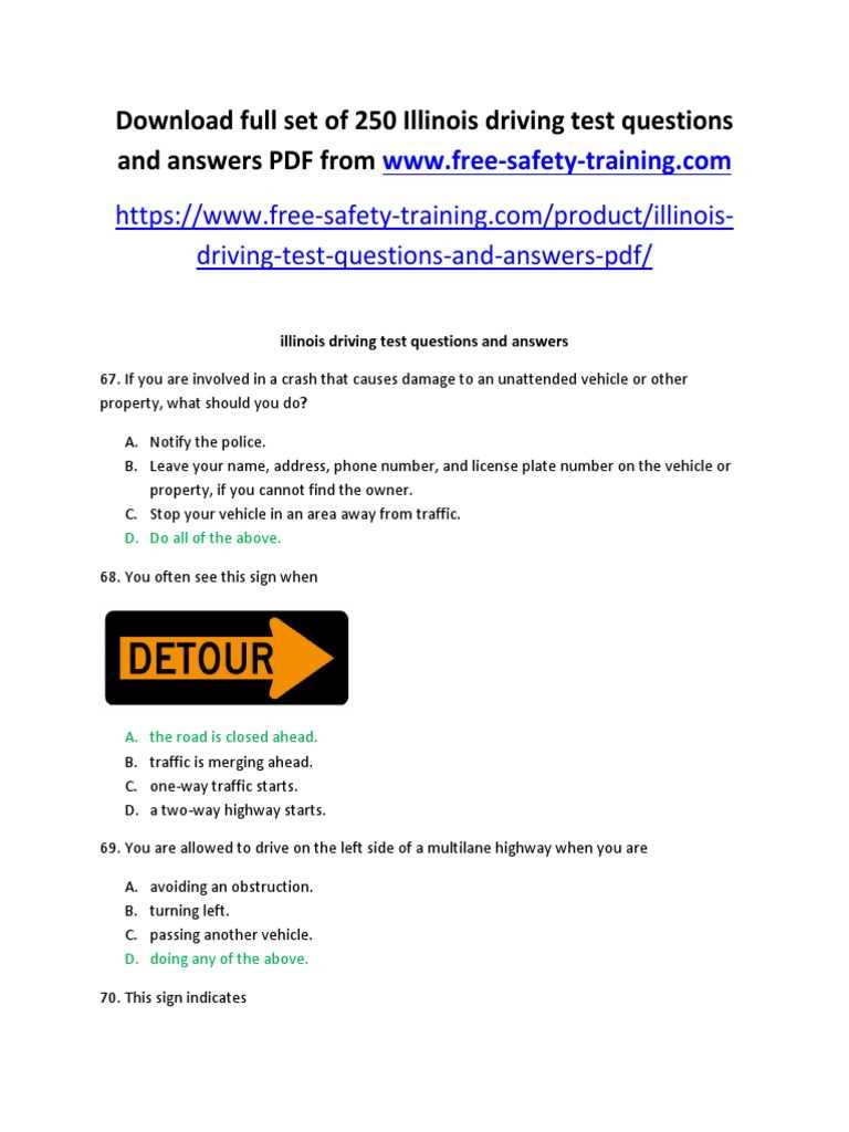 drivers ed final exam answer key illinois