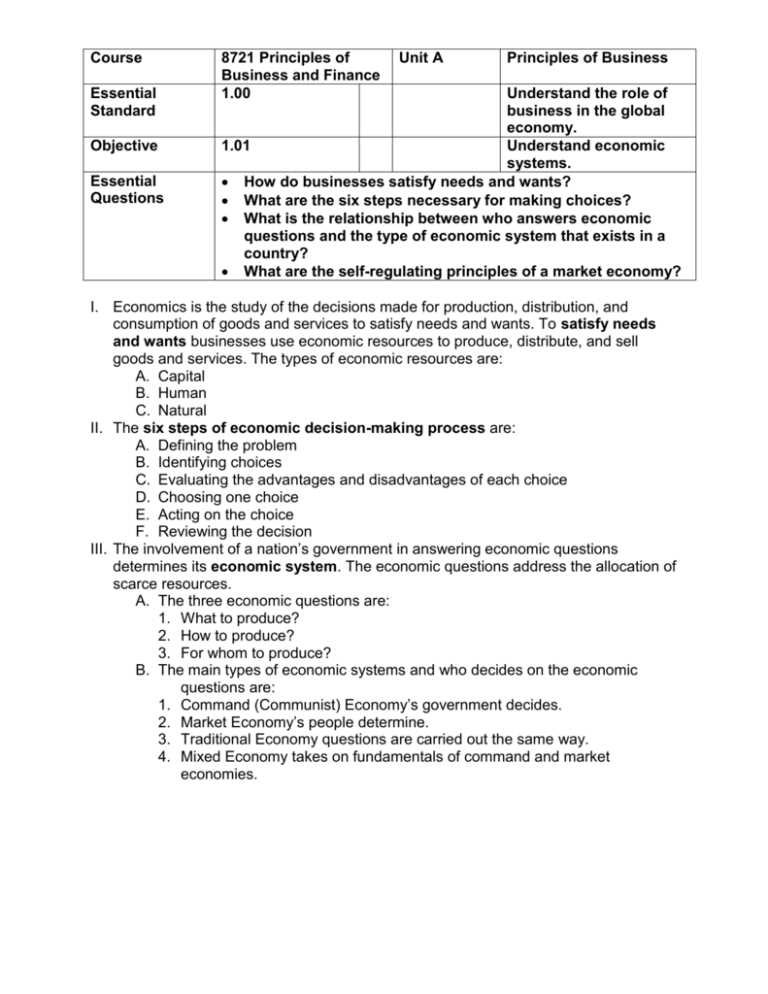 economic crossword puzzle answers