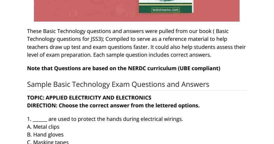 electrical technology exam questions and answers