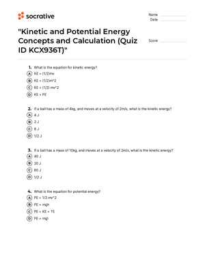 energy concepts worksheet answers