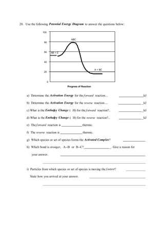 energy concepts worksheet answers