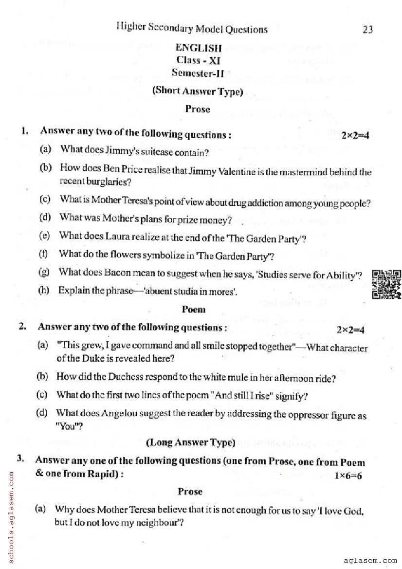 english 2 semester exam answers