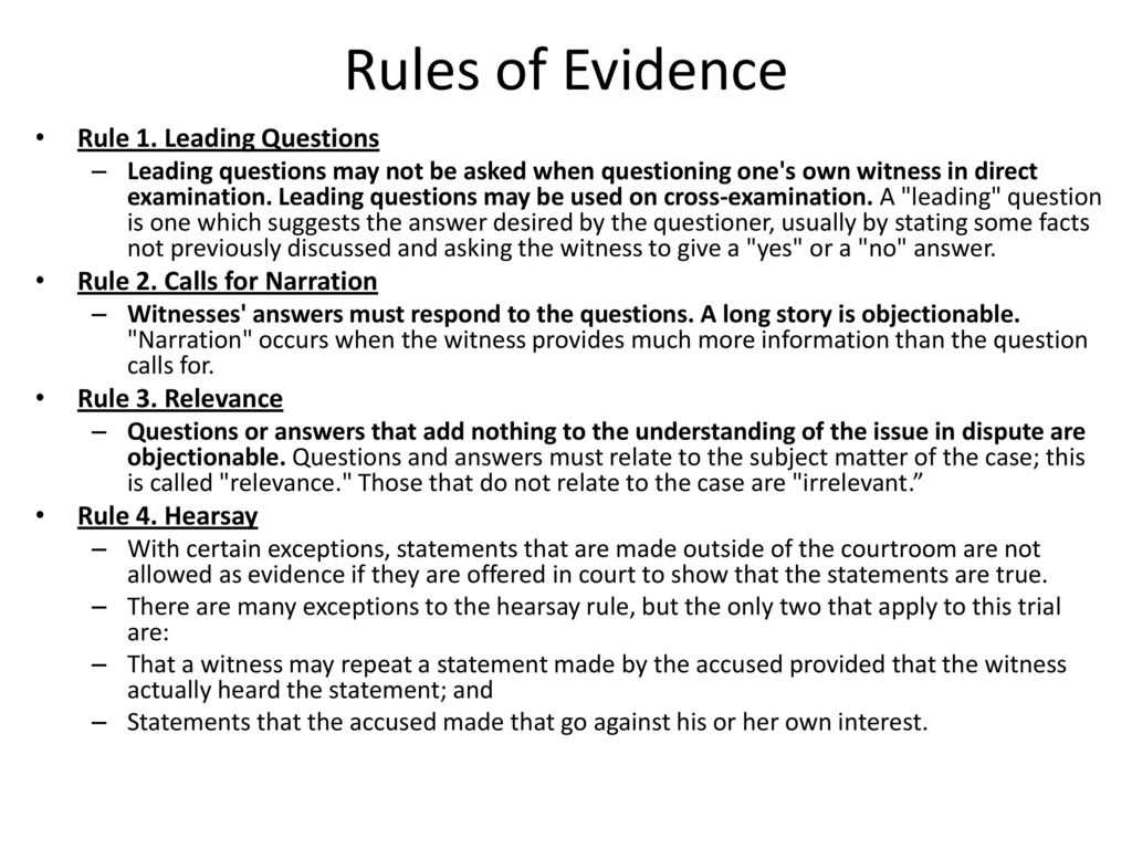 evidence law exam questions and answers