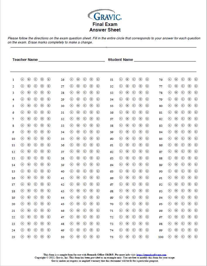 exam answer