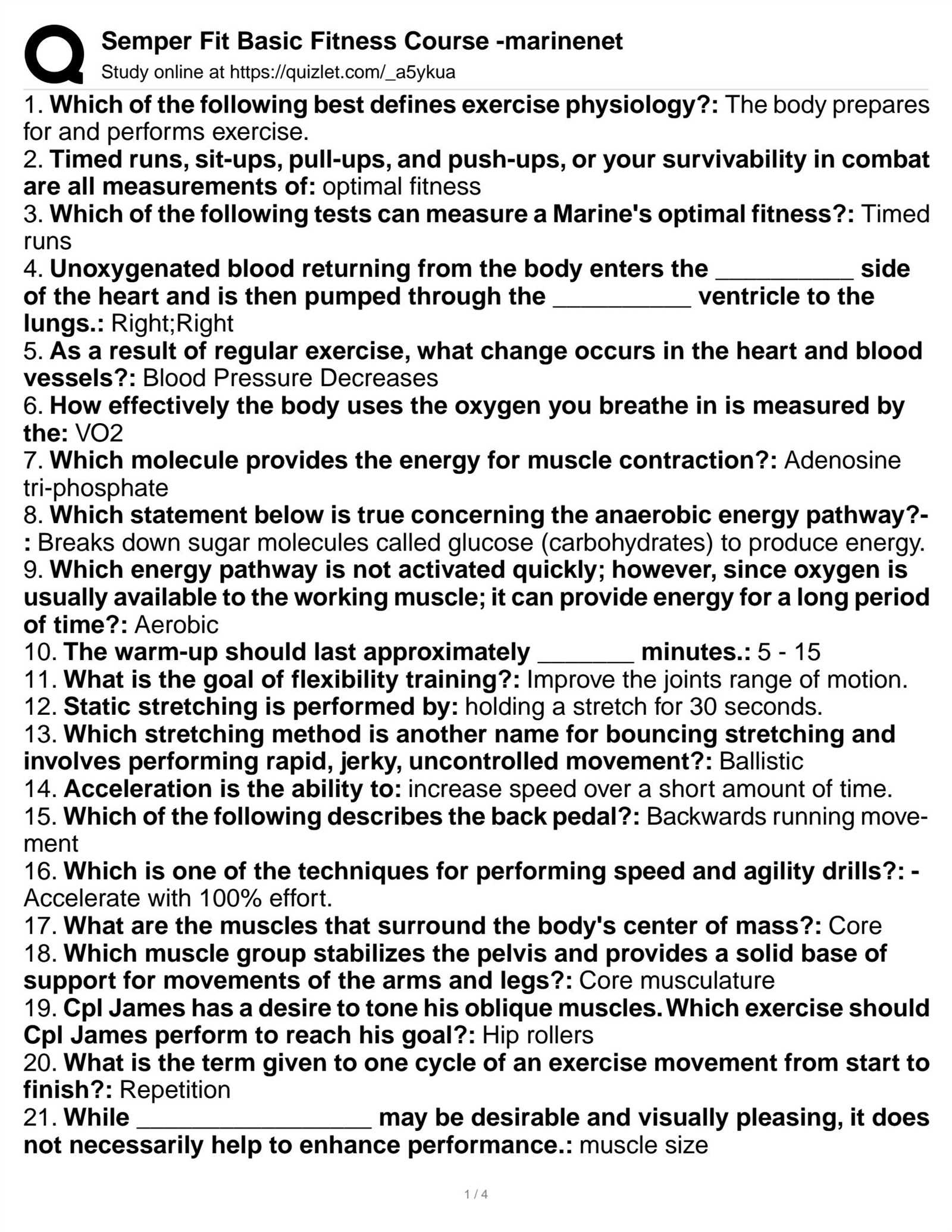 exercise physiology exam questions