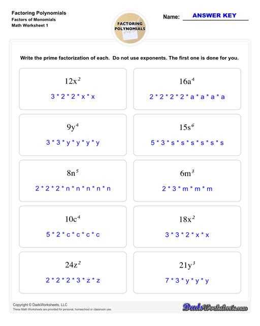 factoring day 2 worksheet answers