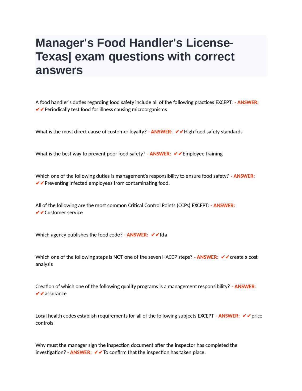 final exam learn2serve food handlers answers texas