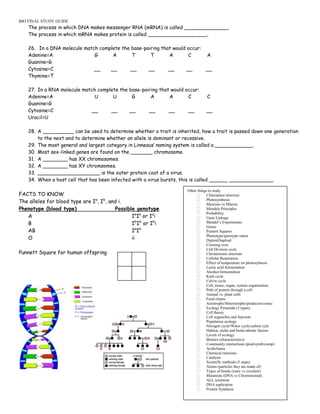 final exam review biology answers