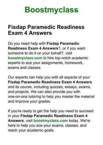 fisdap paramedic readiness exam 5 answers