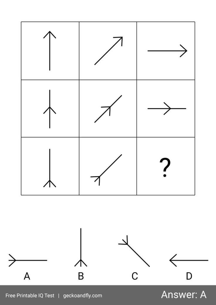 free printable iq test with answers