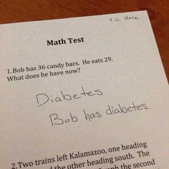 funny answers to maths exam questions