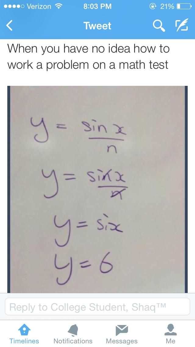 funny math exam answers